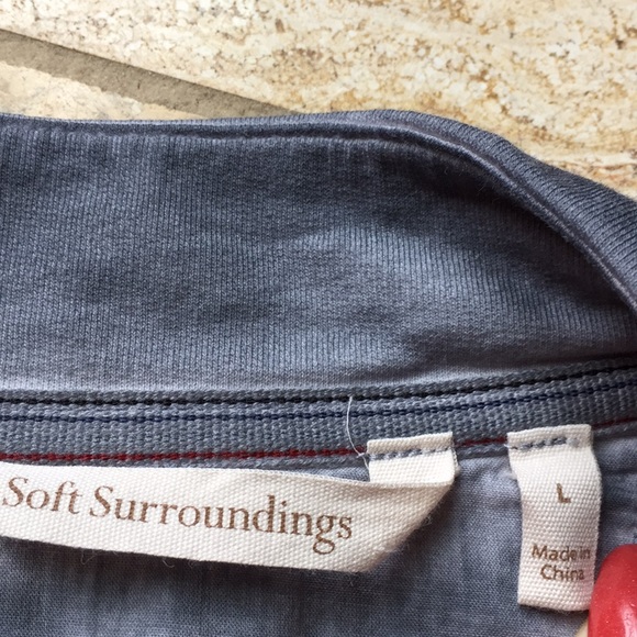 Soft Surroundings military cut acid wash gray coat - Picture 4 of 8